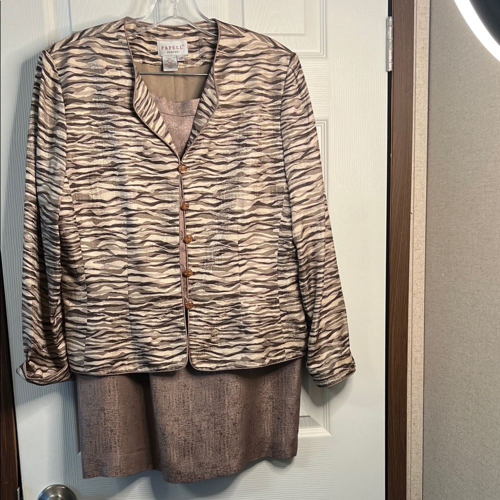 Animal Print Blazer and Dress Set